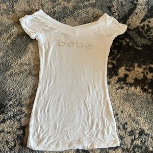 Bebe white size small rhinestone shirt